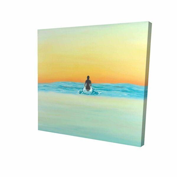 Begin Home Decor 12 x 12 in. A Surfer Swimming by Dawn-Print on Canvas 2080-1212-SP46